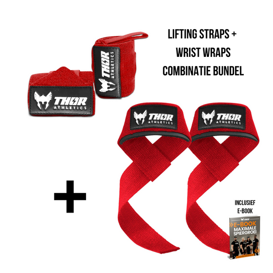 Lifting Straps & Wrist Wraps - Red